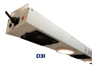 D3I Defender 3-Fan Overhead Ionizer for Industrial Applications